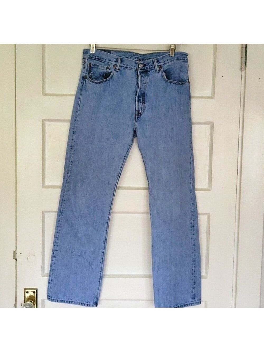 Vintage Pre 1985 Light Wash Button Fly Straight Leg High Waist Levi's 503